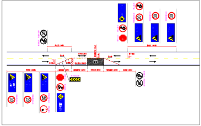 道路交通施工单位,交通组织导行设计,平面布置图CAD文件下载